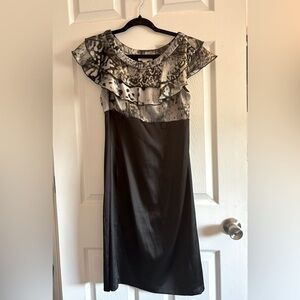 Grey cheetah print and black Dress Barn dress